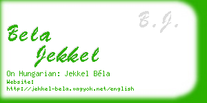 bela jekkel business card