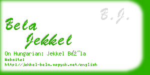 bela jekkel business card